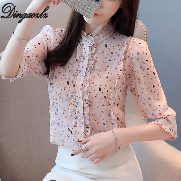 dingaozlz fashion lady summer new chiffon shirt ruffles collar printed women blouse casual women clothing, White
dingaozlz fashion lady summer new chiffon shirt ruffles collar printed women blouse casual women clothing, White