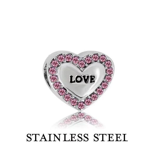pink crystal love heart shape charms stainless steel jewelry accessories for woman fashion fit bracelet & necklace, Bronze;silver
pink crystal love heart shape charms stainless steel jewelry accessories for woman fashion fit bracelet & necklace, Bronze;silver