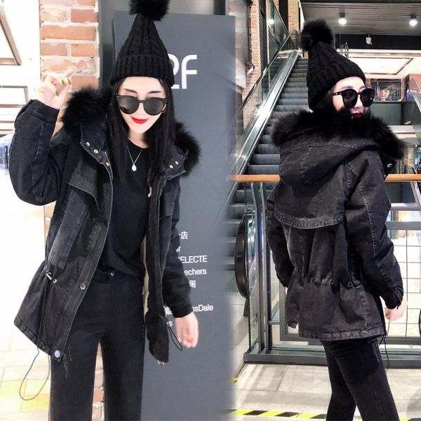 2019 new hooded black denim jacket winter women fur collar korean thick jeans jaqueta feminina slim overcome long coats f1665, Black;brown
2019 new hooded black denim jacket winter women fur collar korean thick jeans jaqueta feminina slim overcome long coats f1665, Black;brown