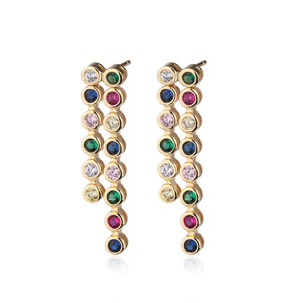 multicolored round ear line long dangle drop earrings colorful rainbow zirconia circle bohemia gold color earring women jewelry, Silver
multicolored round ear line long dangle drop earrings colorful rainbow zirconia circle bohemia gold color earring women jewelry, Silver