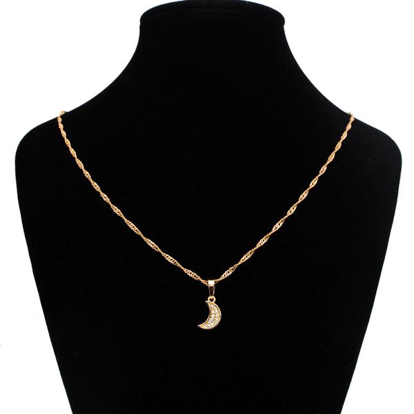 35/45cm gold chains necklace crystal moon pendant women necklaces collier femme baby gift accessorios mujer colares kolye n0400, Silver
35/45cm gold chains necklace crystal moon pendant women necklaces collier femme baby gift accessorios mujer colares kolye n0400, Silver