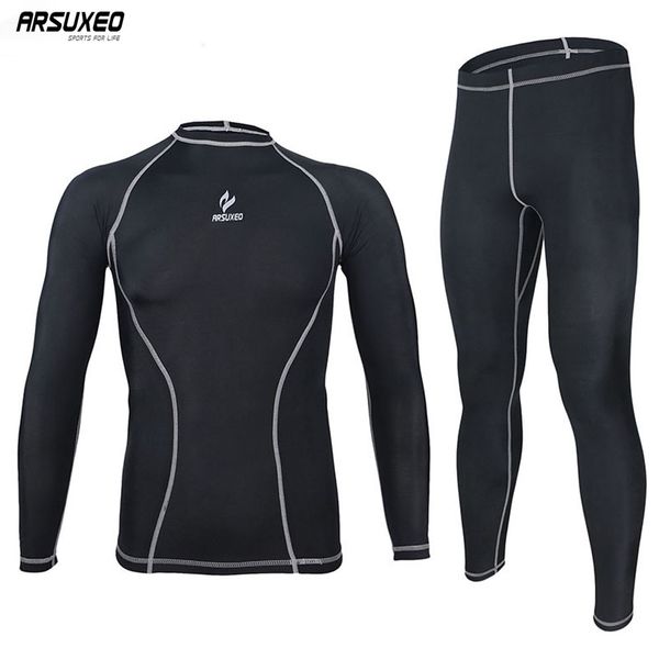 arsuxeo men running athletic compression tights suits long sleeve base layer fitness shirts pants bodybuilding gym clothes c091, Black;blue
arsuxeo men running athletic compression tights suits long sleeve base layer fitness shirts pants bodybuilding gym clothes c091, Black;blue