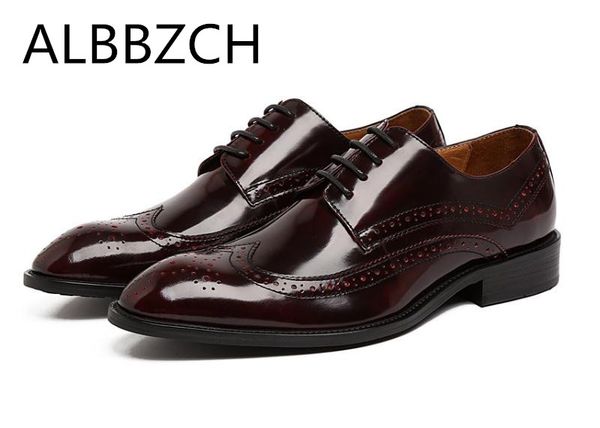 classic patent leather dress men shoes trending brogue men's wedding shoes man business office work derby red black 38-44
classic patent leather dress men shoes trending brogue men's wedding shoes man business office work derby red black 38-44