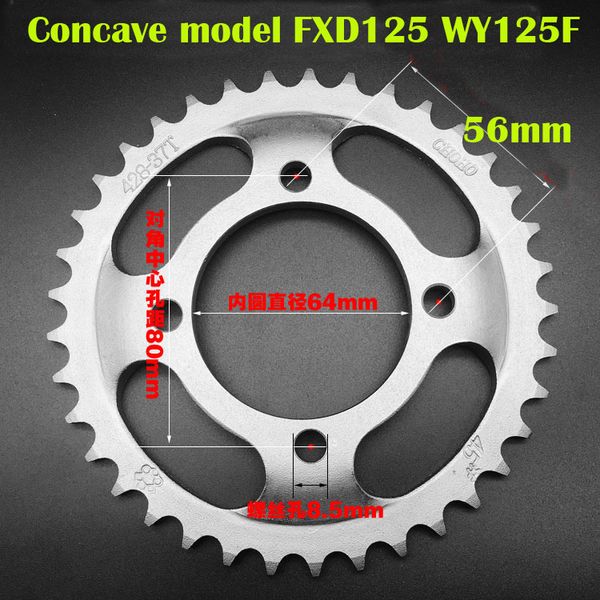 for fxd125 wy125f models motorcycle rear sprocket 37-40-45 teeth 428 chain modification speed-raising
for fxd125 wy125f models motorcycle rear sprocket 37-40-45 teeth 428 chain modification speed-raising