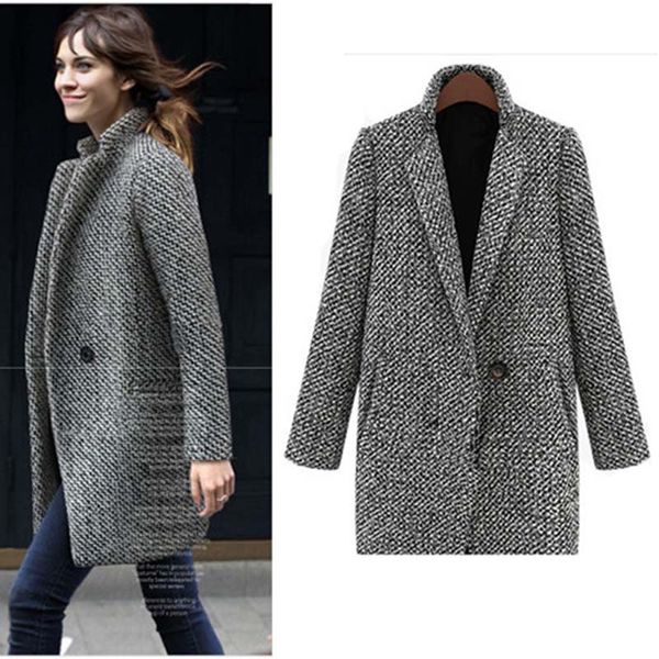 ladies turn -down collar long sleeve jacket coat slim fit outwear women's clothing fashion women wool blend trench overcoat, Black
ladies turn -down collar long sleeve jacket coat slim fit outwear women's clothing fashion women wool blend trench overcoat, Black