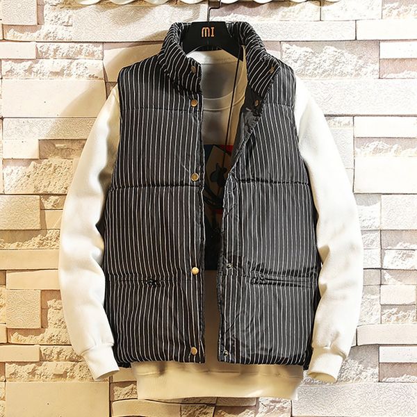 m-3xl striped men's sleeveless jacket coat homme winter casual male cotton-padded thickening vest men waistcoat plus clothes, Black;white
m-3xl striped men's sleeveless jacket coat homme winter casual male cotton-padded thickening vest men waistcoat plus clothes, Black;white