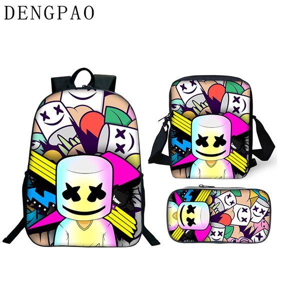 dengpao dj marshmello helmet backpacks 3pcs/set school bags for teenagers boys girls children's fashion bagpack child satchel
dengpao dj marshmello helmet backpacks 3pcs/set school bags for teenagers boys girls children's fashion bagpack child satchel