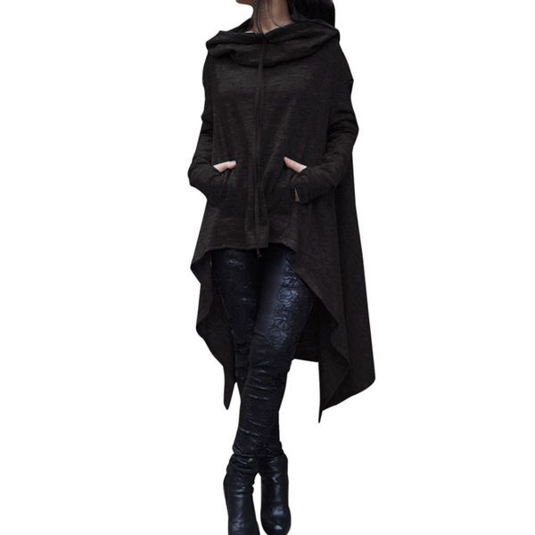mytl winter women hooded sweatshirts cloak cape long sleeve pullovers cotton long hoodie loose irregular plus size hoodie, Black
mytl winter women hooded sweatshirts cloak cape long sleeve pullovers cotton long hoodie loose irregular plus size hoodie, Black