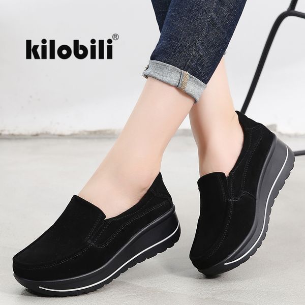 kilobili 2018 autumn women flats shoes platform sneakers ladies suede leather casual shoes slip on flat heels creepers moccasins, Black
kilobili 2018 autumn women flats shoes platform sneakers ladies suede leather casual shoes slip on flat heels creepers moccasins, Black