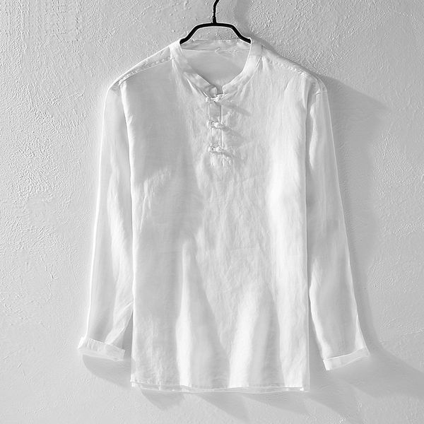 men long sleeve shirts spring new fashion white shirt male casual 100%linen pullover men clothes y2346, White;black
men long sleeve shirts spring new fashion white shirt male casual 100%linen pullover men clothes y2346, White;black