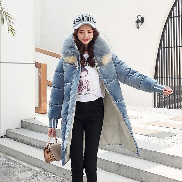 causal new pleuche fabric women winter jacket cotton padded warm thicken big fur collar ladies long coats down parkas, Black
causal new pleuche fabric women winter jacket cotton padded warm thicken big fur collar ladies long coats down parkas, Black