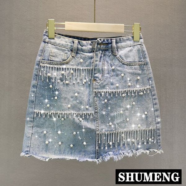 skirts 2021 summer slim denim skirt women short heavy beaded rhinestone tassel female jeans mini jupe mujer, Black
skirts 2021 summer slim denim skirt women short heavy beaded rhinestone tassel female jeans mini jupe mujer, Black