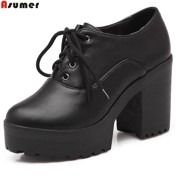 asumer big size 34-43 round toe spring autumn new women pumps lace up square heel platform ladies shoes super high heels shoes, Black
asumer big size 34-43 round toe spring autumn new women pumps lace up square heel platform ladies shoes super high heels shoes, Black