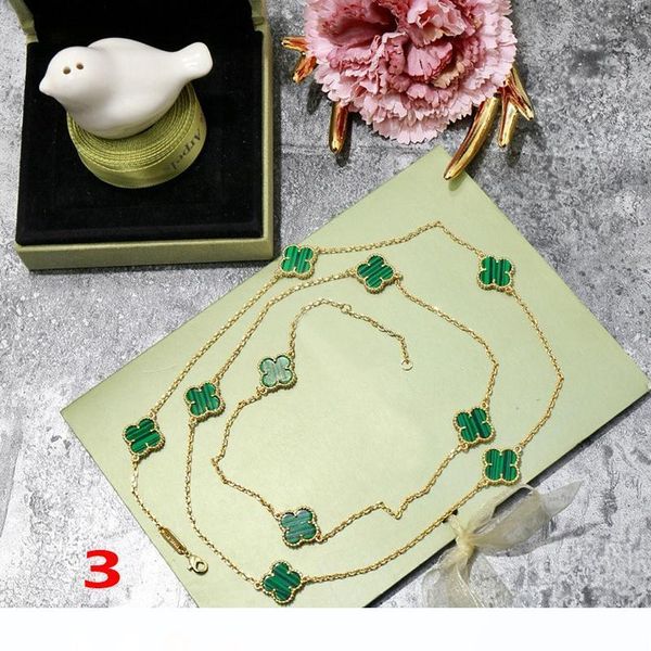 fashion four leaf clover gold blue brass ten flowers pendant necklace for women lovers day gift classic designer brand jewelry for women, Silver
fashion four leaf clover gold blue brass ten flowers pendant necklace for women lovers day gift classic designer brand jewelry for women, Silver