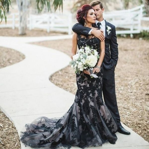 vintage black mermaid wedding dresses ruched bateau neckline sleeveless bridal gowns elegant dresses 2020 custom made lace applique, White
vintage black mermaid wedding dresses ruched bateau neckline sleeveless bridal gowns elegant dresses 2020 custom made lace applique, White