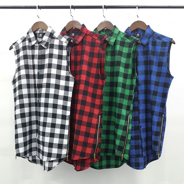 hzijue hip hop men shirt chris brown oversized side zipper extended plaid shirt casual red blue sleeveless tee tyga s-xxl, White;black
hzijue hip hop men shirt chris brown oversized side zipper extended plaid shirt casual red blue sleeveless tee tyga s-xxl, White;black
