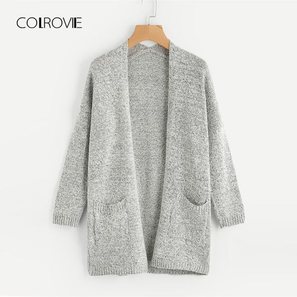 colrovie grey office pocket cocoon marled winter knitted long women cardigan sweaters 2018 autumn elegant lady sweater clothes, White
colrovie grey office pocket cocoon marled winter knitted long women cardigan sweaters 2018 autumn elegant lady sweater clothes, White