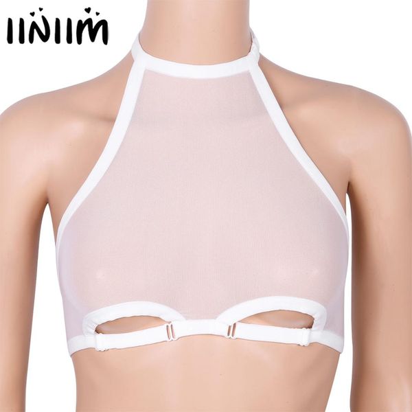 women erotic underwear soft mesh see through sheer lingerie halter neck backless hollow out cups wire-unlined bra top, Red;black
women erotic underwear soft mesh see through sheer lingerie halter neck backless hollow out cups wire-unlined bra top, Red;black