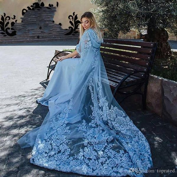 elegant muslim dust blue evening dresses 2017 lace appliques with beads mermaid women formal turkish bridal gowns with hat custom made, Black;red
elegant muslim dust blue evening dresses 2017 lace appliques with beads mermaid women formal turkish bridal gowns with hat custom made, Black;red