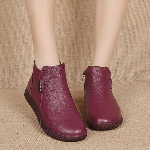 genuine leather boots for women's winter boots handmade zip women ankle winter spring ladies shoes zapatos mujer, Black
genuine leather boots for women's winter boots handmade zip women ankle winter spring ladies shoes zapatos mujer, Black