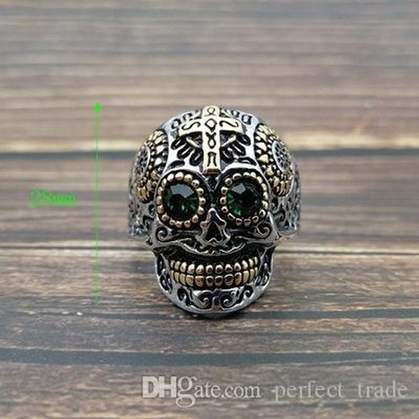 wholesale green gem skull rings vintage luxury mens rings skeleton designer rings punk style jewelry special offer, Golden;silver
wholesale green gem skull rings vintage luxury mens rings skeleton designer rings punk style jewelry special offer, Golden;silver