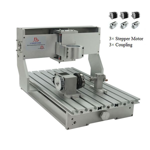 

cnc 3040 rack engraving machine frame 4axis kit with nema23 stepper motors cnc lathe 300x400mm diy parts