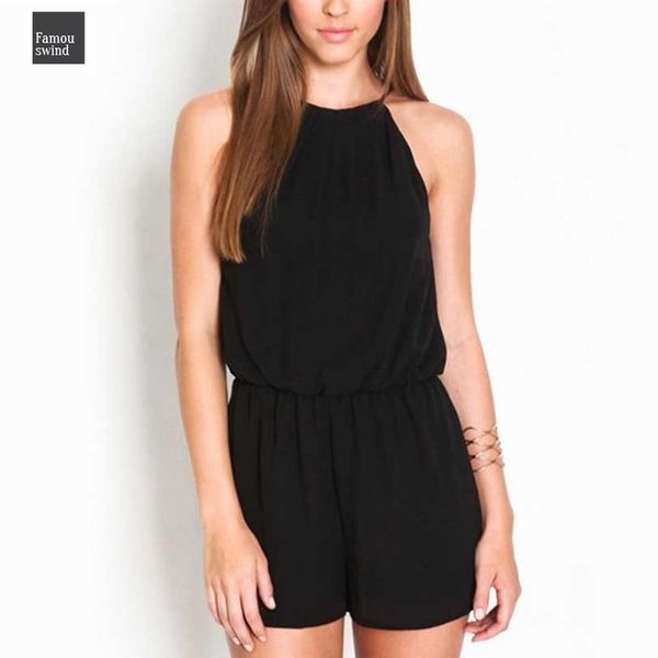 fashion women halter jumpsuits sleeveless casual overalls keyhole back chiffon pure black girls playsuit rompers split summer, Black;white 
fashion women halter jumpsuits sleeveless casual overalls keyhole back chiffon pure black girls playsuit rompers split summer, Black;white