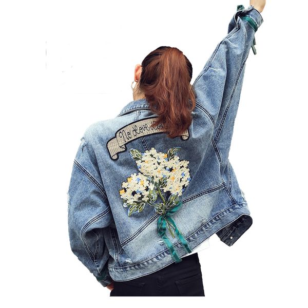 yu kube embroidery flower cowboy loose coat female denim jeans jacket women chaqueta mujer chaqueta mujer jaqueta feminina, Black;brown
yu kube embroidery flower cowboy loose coat female denim jeans jacket women chaqueta mujer chaqueta mujer jaqueta feminina, Black;brown