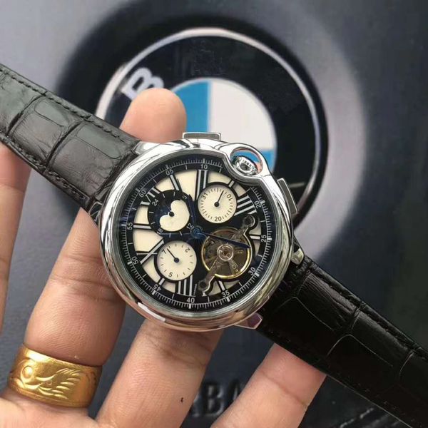new brand fashion men's watch original button mechanical watch men's luxury watch designer men's watches, Slivery;brown
new brand fashion men's watch original button mechanical watch men's luxury watch designer men's watches, Slivery;brown