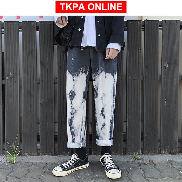 men korean gradient black jeans mens 2020 embroidery streetwear baggy denim pants male hip hop wide leg harem pants ins, Blue
men korean gradient black jeans mens 2020 embroidery streetwear baggy denim pants male hip hop wide leg harem pants ins, Blue