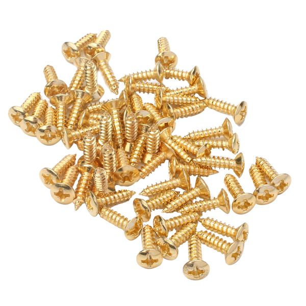 pack of 100 golden guitar pickguard screws diy for electric guitar bass parts, 3x12mm
pack of 100 golden guitar pickguard screws diy for electric guitar bass parts, 3x12mm