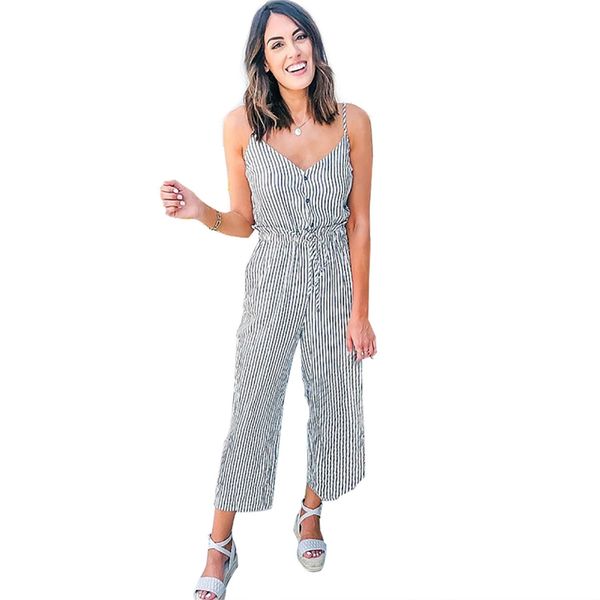 women's jumpsuits & rompers womens jumpsuit strap striped ladies summer holiday beach wide leg playsuit, Black;white
women's jumpsuits & rompers womens jumpsuit strap striped ladies summer holiday beach wide leg playsuit, Black;white