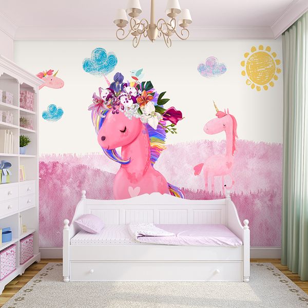 3d custom cartoon pink unicorn wallpapers girls bedroom large painting murals for baby girl rooms backdrop decor home wall cloth
3d custom cartoon pink unicorn wallpapers girls bedroom large painting murals for baby girl rooms backdrop decor home wall cloth