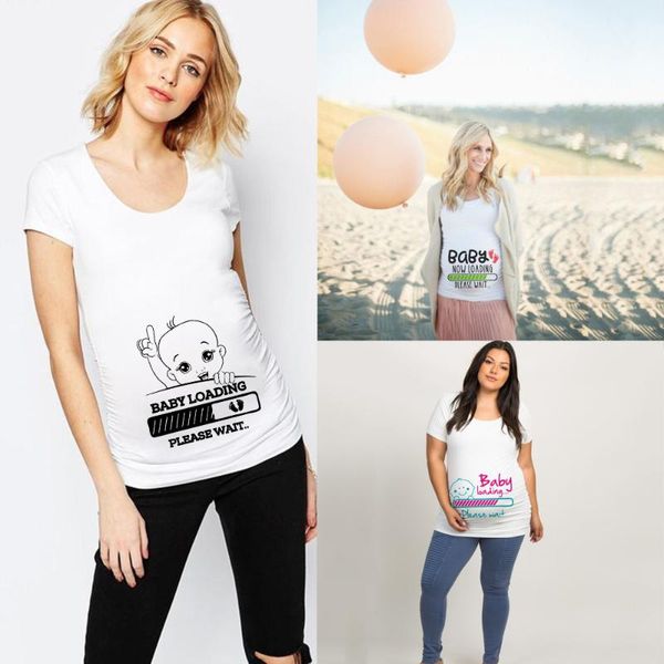 women maternity short sleeve cartoon print t-shirt pregnancy clothes for pregnant women baby now loading pls wait maternity, White
women maternity short sleeve cartoon print t-shirt pregnancy clothes for pregnant women baby now loading pls wait maternity, White