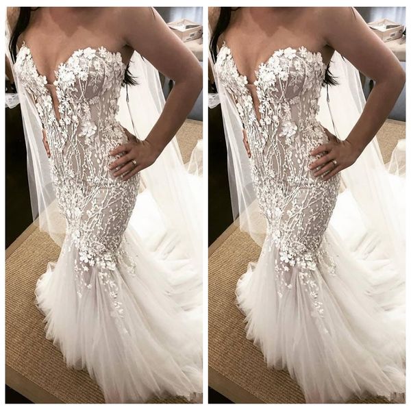 2021 sweetheart lace appliques slim mermaid wedding dresses tulle formal bridal gowns customized robe de marriage slim, White
2021 sweetheart lace appliques slim mermaid wedding dresses tulle formal bridal gowns customized robe de marriage slim, White