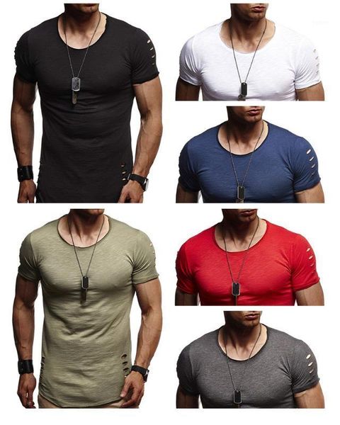 tshirts summer fashion short sleeved tees mens hole skinny o neck male clothing sports mens, White;black
tshirts summer fashion short sleeved tees mens hole skinny o neck male clothing sports mens, White;black