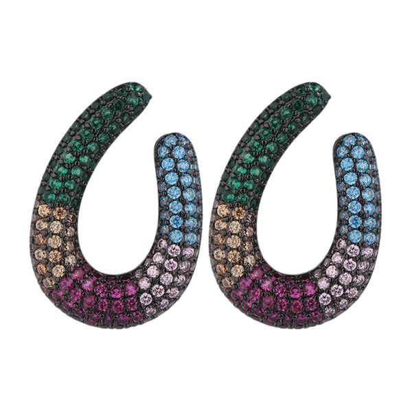round large rainbow stud earrings women's cute micropave zircon jewelry brazil fighting color zircon ear studs geometric snake c, Golden;silver
round large rainbow stud earrings women's cute micropave zircon jewelry brazil fighting color zircon ear studs geometric snake c, Golden;silver
