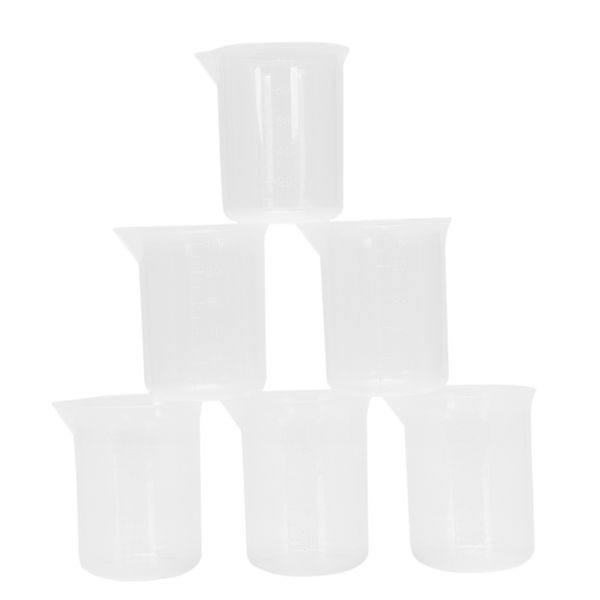 6 pcs plastic lab 100ml graduated measuring beaker cup clear
6 pcs plastic lab 100ml graduated measuring beaker cup clear
