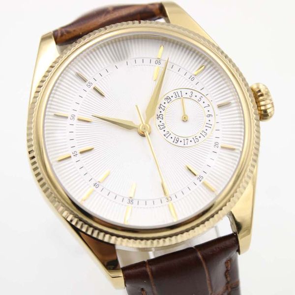 simple automatic cellini mens watch white dial gold case watches sapphire 39mm mechanical movement outdoor wristwatches, Slivery;brown
simple automatic cellini mens watch white dial gold case watches sapphire 39mm mechanical movement outdoor wristwatches, Slivery;brown