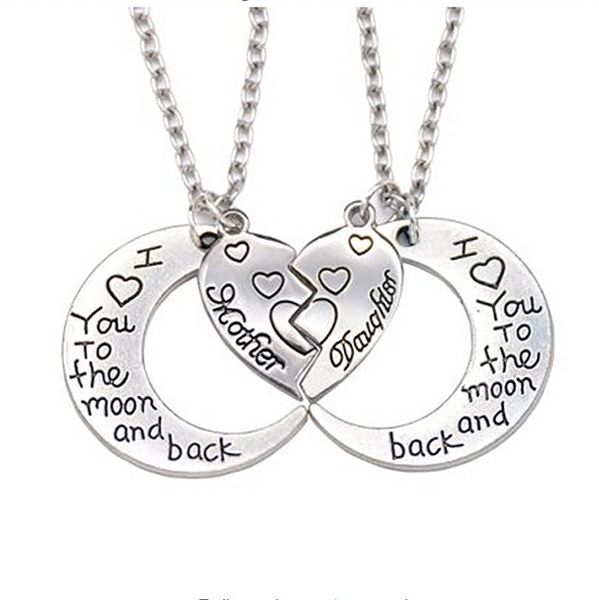 heart mother daughter necklace i love you to the moon and back 2 parts broken heart necklace stainless steel necklace, Silver
heart mother daughter necklace i love you to the moon and back 2 parts broken heart necklace stainless steel necklace, Silver
