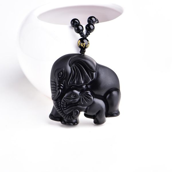 chinese handwork natural black obsidian carved mother baby cute elephant amulet lucky pendant necklace fashion jewelry, Silver
chinese handwork natural black obsidian carved mother baby cute elephant amulet lucky pendant necklace fashion jewelry, Silver