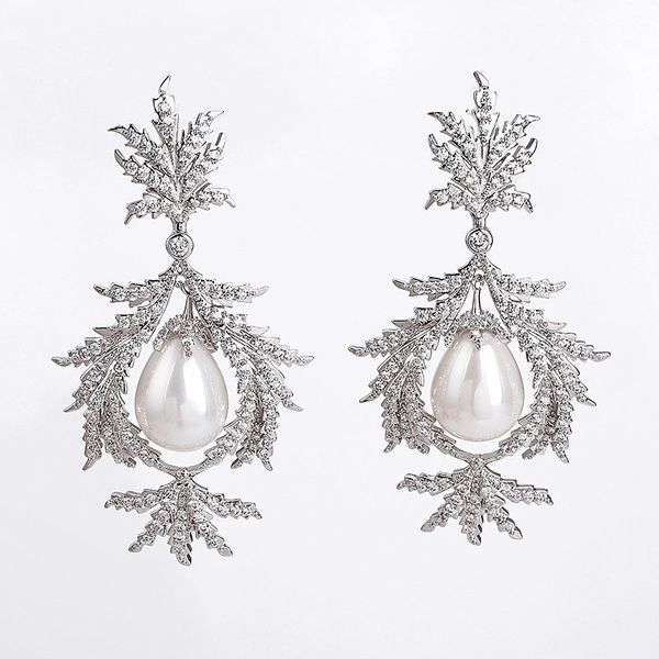big imitation pearl dangle earrings trend cubic zircon wedding engagement party dubai gold earring for women very girl brand, Silver
big imitation pearl dangle earrings trend cubic zircon wedding engagement party dubai gold earring for women very girl brand, Silver