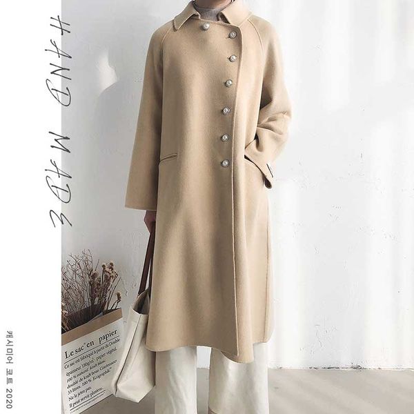 women's spring winter hand made two-sided 100% wool coat long slim single breasted cashmere coat big pocket, Black
women's spring winter hand made two-sided 100% wool coat long slim single breasted cashmere coat big pocket, Black