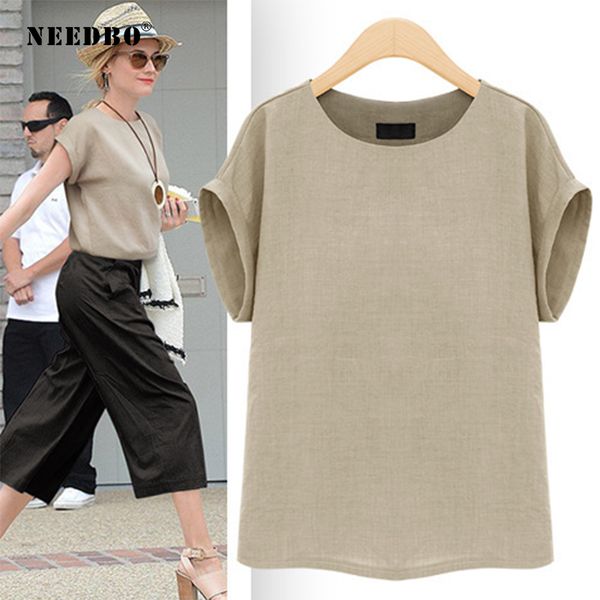 needbo t-shirt women 5xl plus size solid short sleeve summer t shirt women new arrivals casual loose classic female t-shirt, White
needbo t-shirt women 5xl plus size solid short sleeve summer t shirt women new arrivals casual loose classic female t-shirt, White
