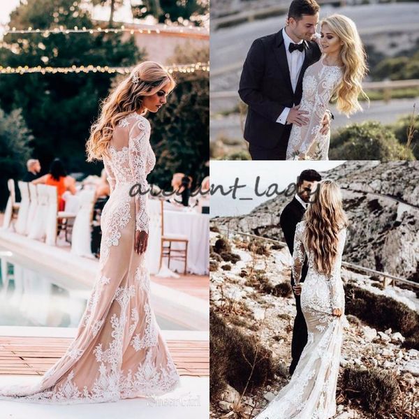 champagen white beach wedding dresses with long sleeve 2019 jewel neck full length lace applique country boho mermaid bridal wedding dress
champagen white beach wedding dresses with long sleeve 2019 jewel neck full length lace applique country boho mermaid bridal wedding dress