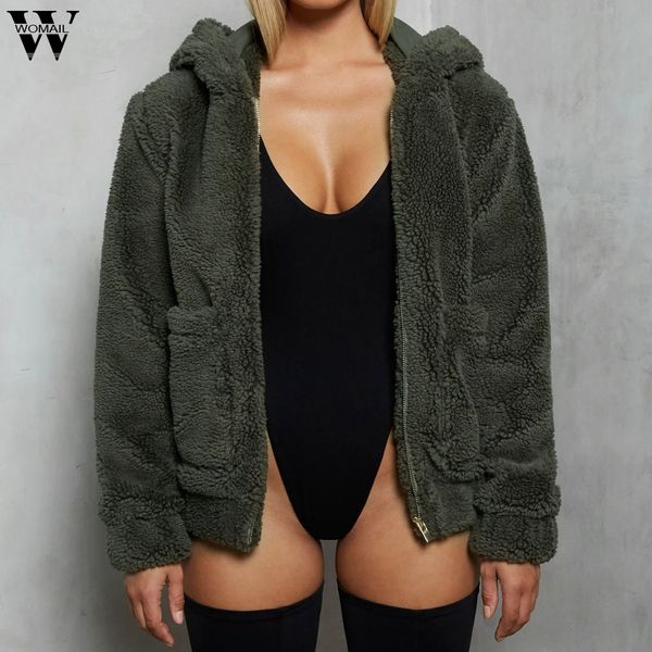 womail lamb plush women's coat hooded warm outwear jacket fashion casual hooded coat with zipper pockets female abrigo de mujer, Black;brown
womail lamb plush women's coat hooded warm outwear jacket fashion casual hooded coat with zipper pockets female abrigo de mujer, Black;brown