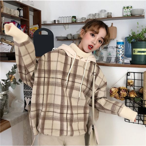 plaid pattern velvet women hoodies sweatshirt drawstring patchwork thicken female hoodie pullover 2020 spring casual ladies coat, Black
plaid pattern velvet women hoodies sweatshirt drawstring patchwork thicken female hoodie pullover 2020 spring casual ladies coat, Black