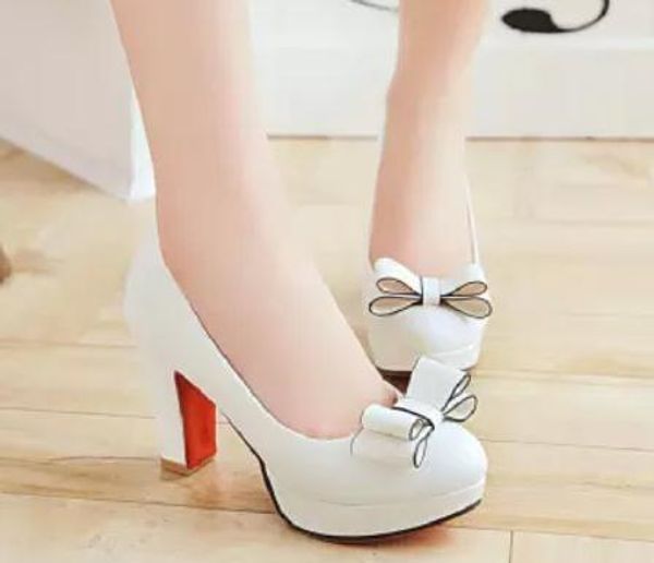 women's shoes in spring and autumn high coarse heel round head @155, Black