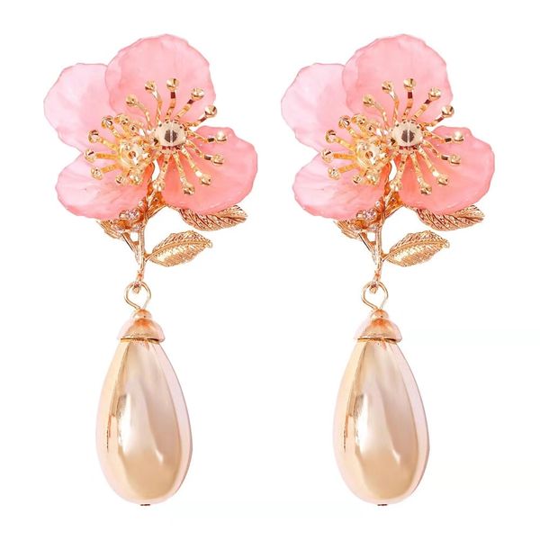 pink flower charm dangle earrings for women luxury designer bling diamond resin water drop dangling earrings bohemian holiday style jewelry, Silver
pink flower charm dangle earrings for women luxury designer bling diamond resin water drop dangling earrings bohemian holiday style jewelry, Silver