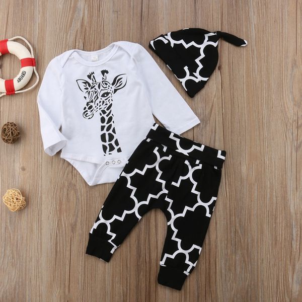 baby boy clothes set autumn giraffe printing long sleeve rompers trousers and hat kit kids three-piece outfit set 3pcs 0-2t #c, White
baby boy clothes set autumn giraffe printing long sleeve rompers trousers and hat kit kids three-piece outfit set 3pcs 0-2t #c, White
